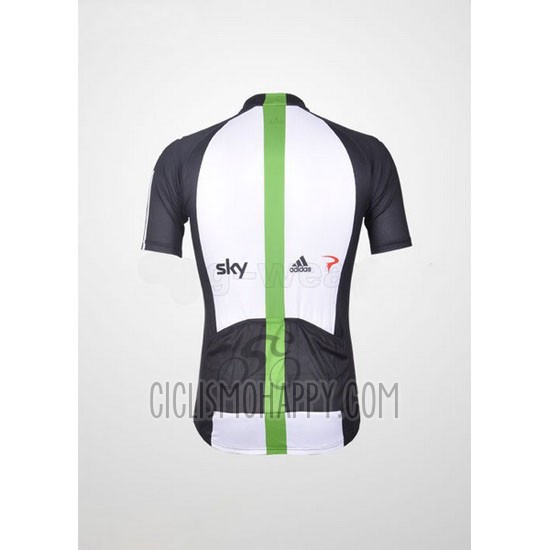 Sky Cycling Jersey Bib Short 2012 Short Sleeve Black and Green
